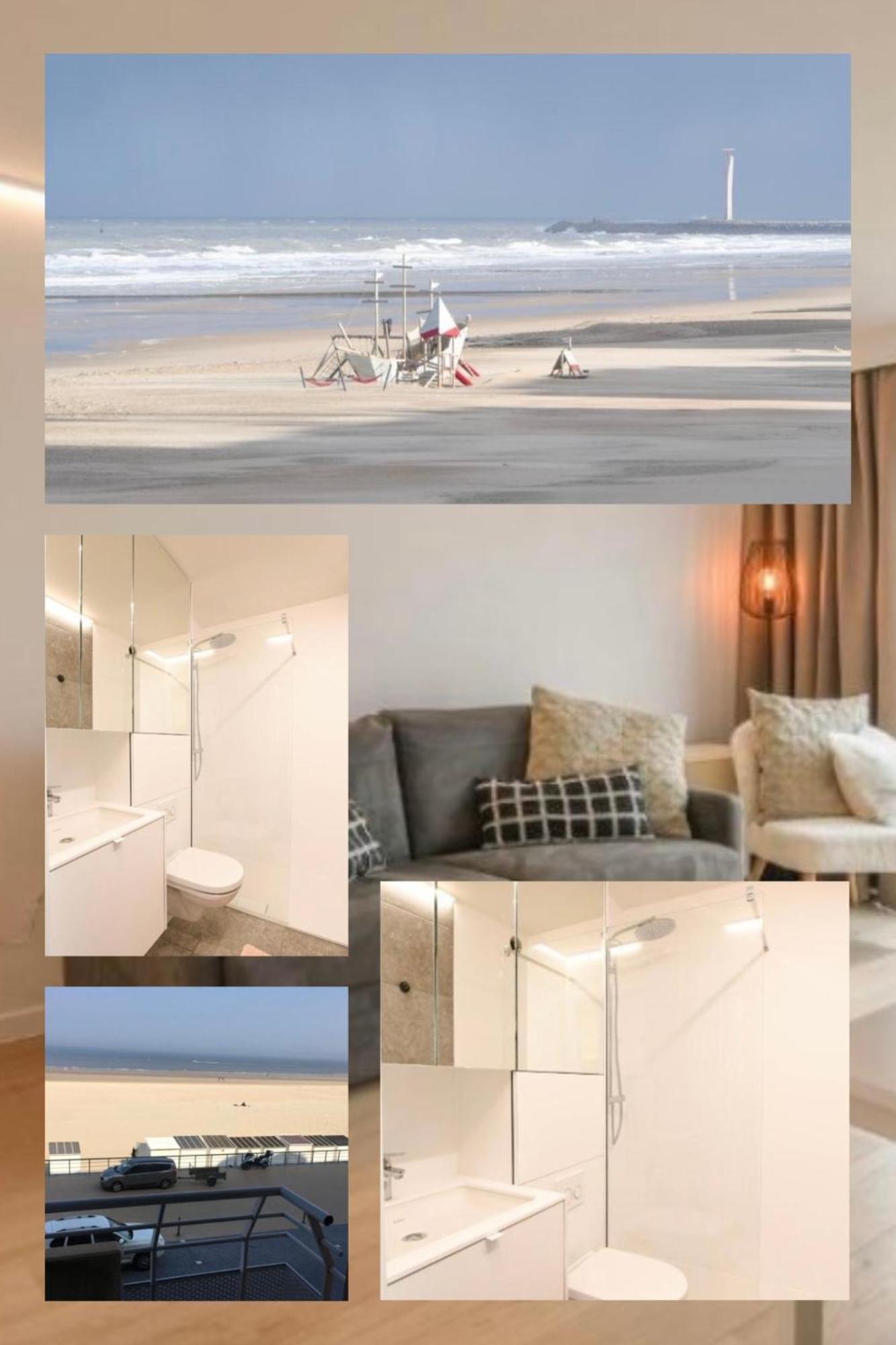 Studio Zwembad Met Frontaal Zeezicht Oostende Bagian luar foto