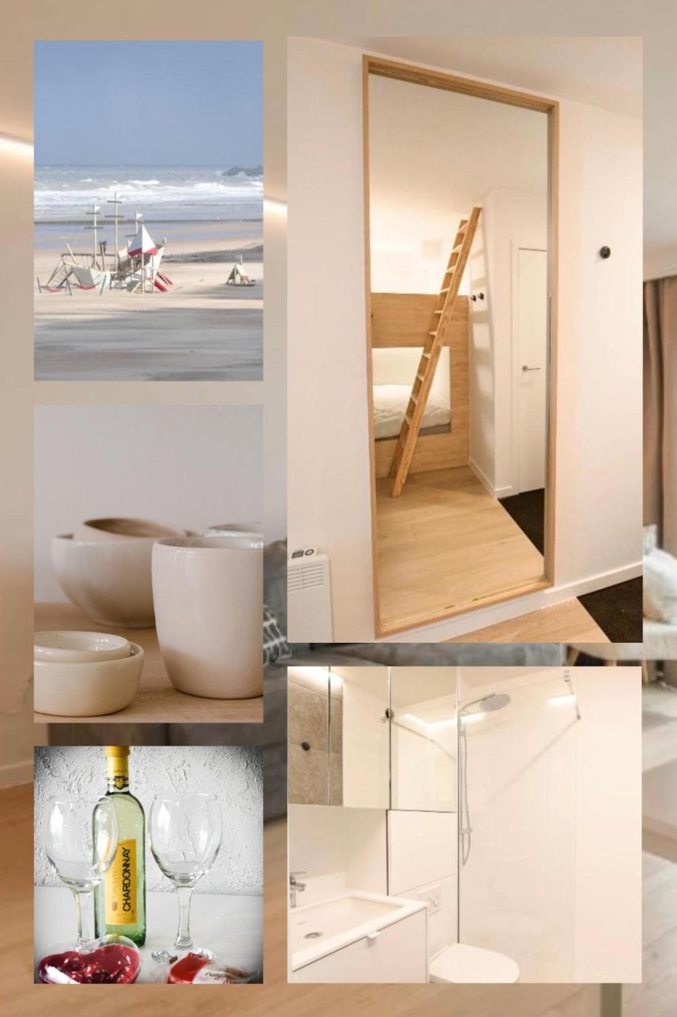 Studio Zwembad Met Frontaal Zeezicht Oostende Bagian luar foto